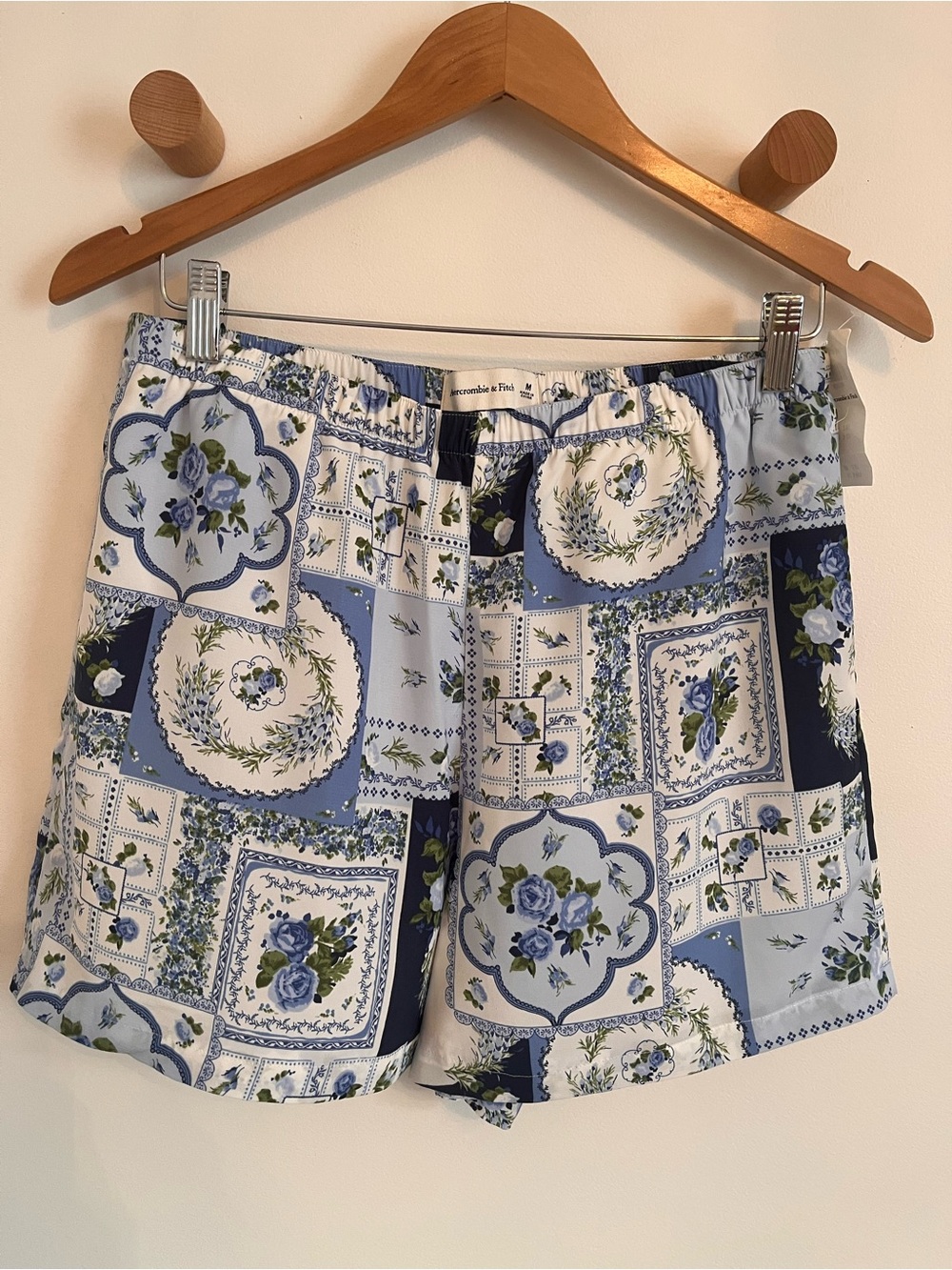 Abercrombie & Fitch Blue Floral Patchwork Shorts